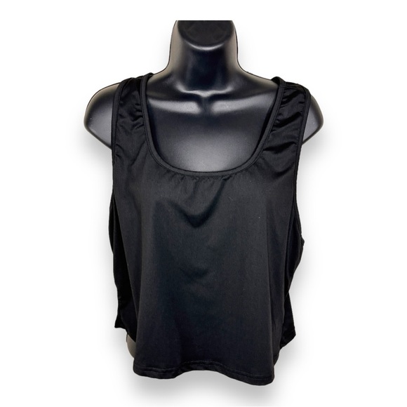 2XL SHEIN BLACK CROP TOP STRETCH FITTED GOTH CASUAL SLEEVELESS CROPPED - Picture 1 of 10